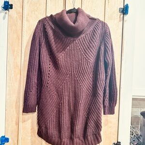 TOBI Plum Chunky Knit Turtleneck Sweater Dress Size S